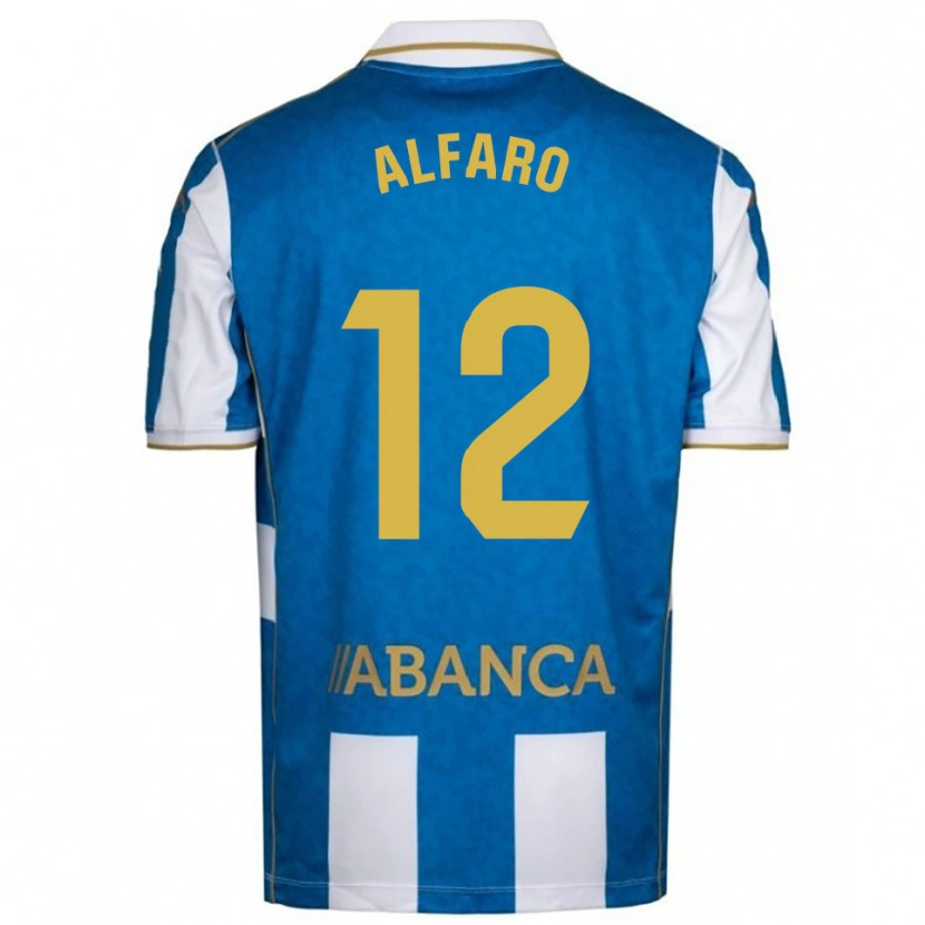 Danxen Homem Camisola Alejandro Alfaro #12 Branco Azul Principal 2025/26 Camisa