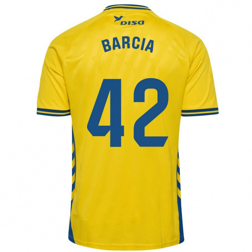 Danxen Homem Camisola Sergio Barcia #42 Amarelo Azul Principal 2025/26 Camisa