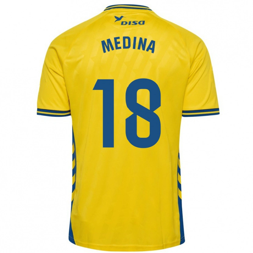 Danxen Homem Camisola Iván Medina #18 Amarelo Azul Principal 2025/26 Camisa