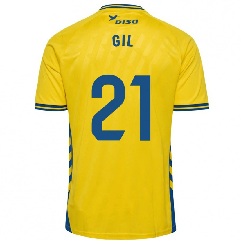 Danxen Homem Camisola Iván Gil #21 Amarelo Azul Principal 2025/26 Camisa