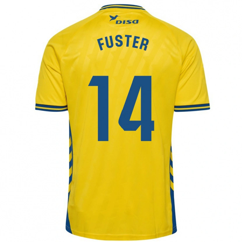 Danxen Homem Camisola Manu Fuster #14 Amarelo Azul Principal 2025/26 Camisa