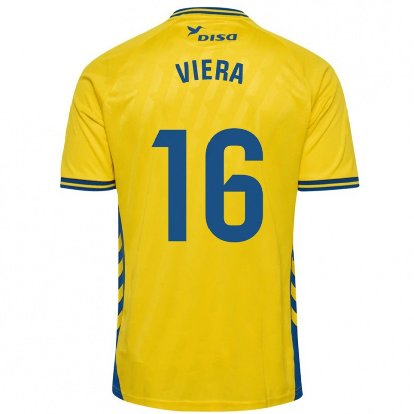 Danxen Homem Camisola Sergio Viera #16 Amarelo Azul Principal 2025/26 Camisa