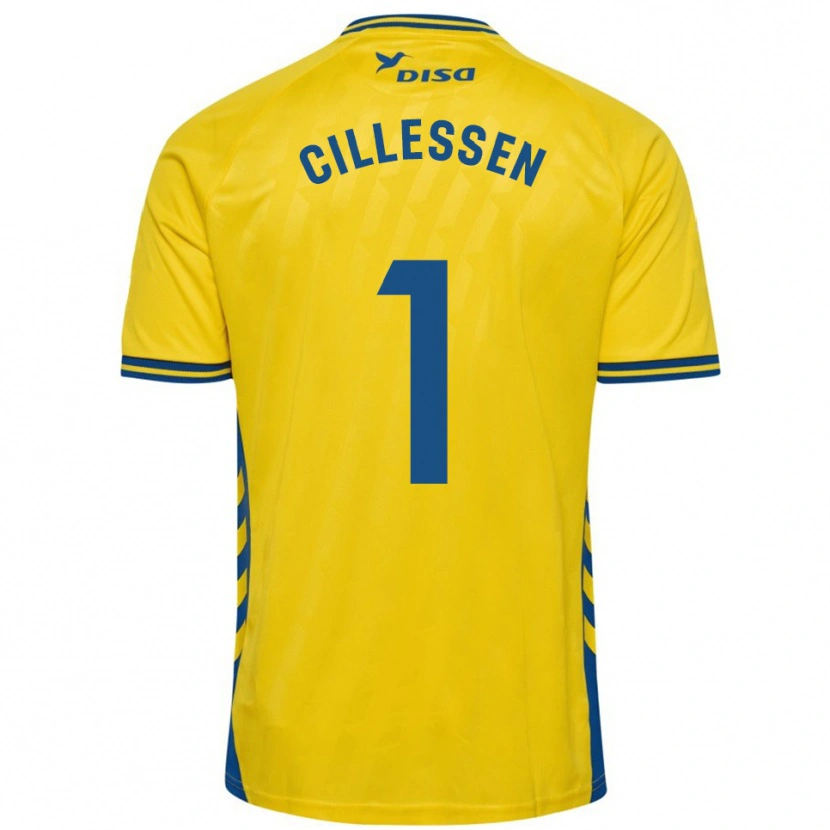 Danxen Homem Camisola Jasper Cillessen #1 Amarelo Azul Principal 2025/26 Camisa