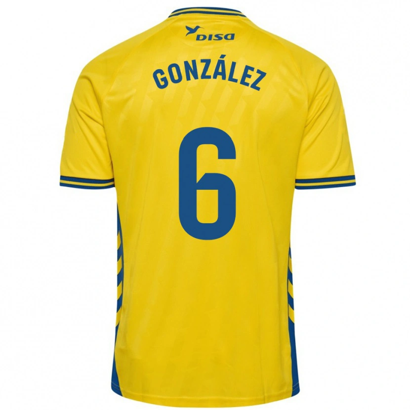 Danxen Homem Camisola Fabio González #6 Amarelo Azul Principal 2025/26 Camisa