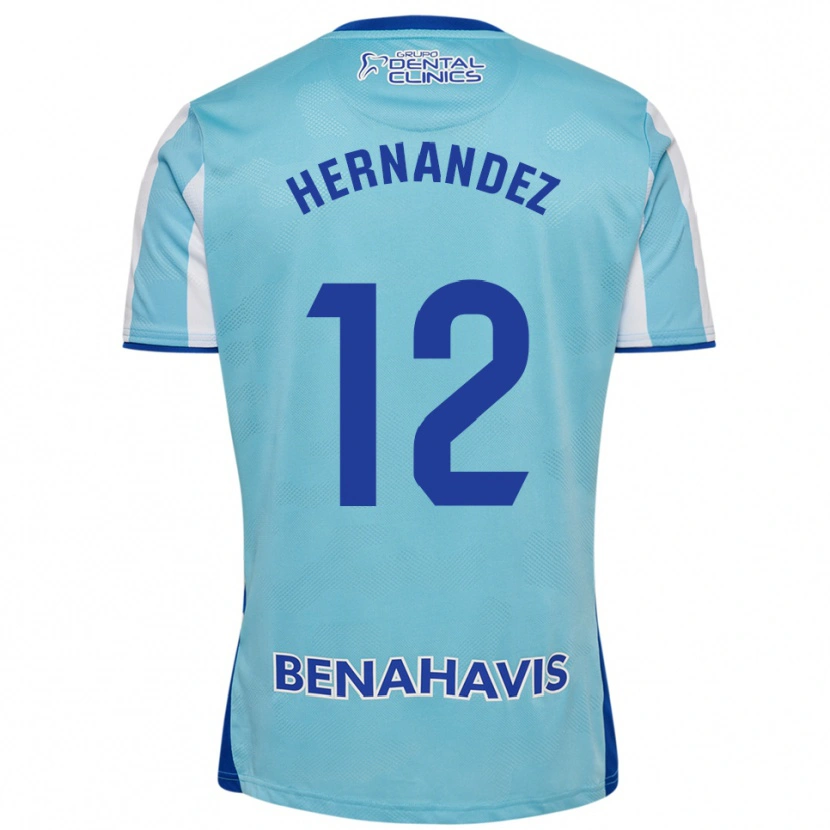 Danxen Homem Camisola Juanma Hernández #12 Azul Celeste Branco Principal 2025/26 Camisa