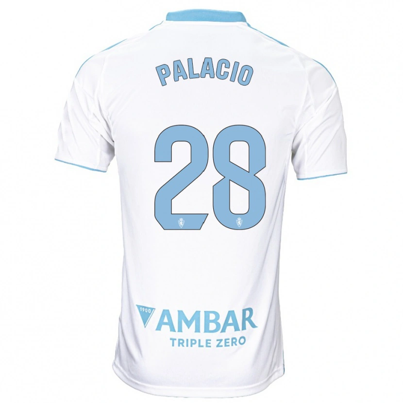 Danxen Homem Camisola Álvaro Palacio #28 Branco Azul Celeste Principal 2025/26 Camisa