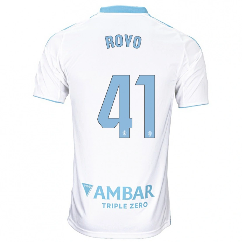 Danxen Homem Camisola Eduardo Royo #41 Branco Azul Celeste Principal 2025/26 Camisa