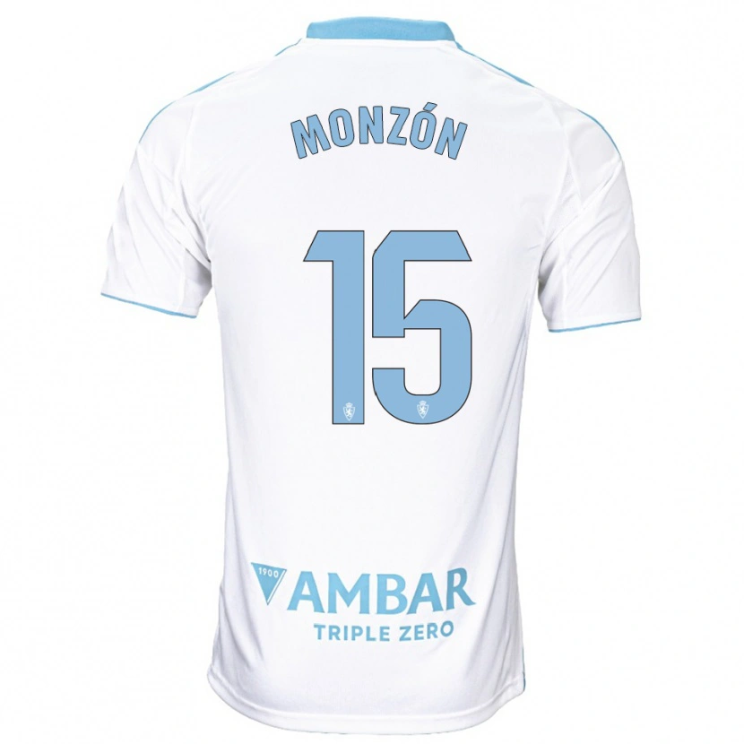 Danxen Homem Camisola Diego Monzón #15 Branco Azul Celeste Principal 2025/26 Camisa