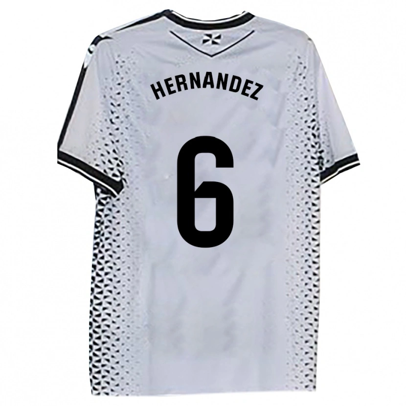 Danxen Homem Camisola Carlos Hernández #6 Branco Preto Principal 2025/26 Camisa