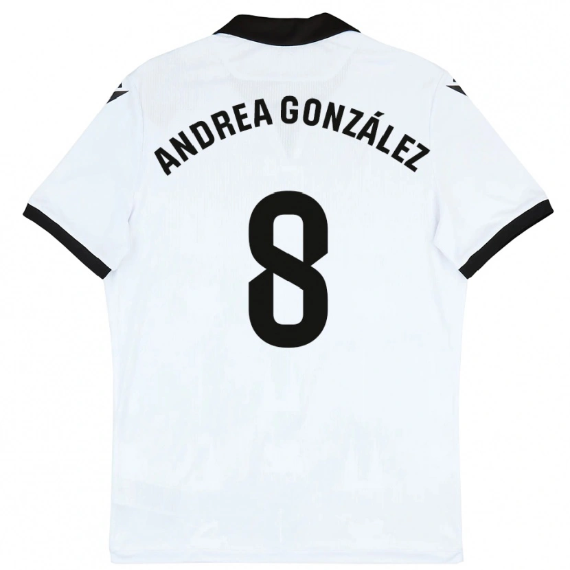 Danxen Homem Camisola Andrea González #8 Branco Preto Principal 2025/26 Camisa