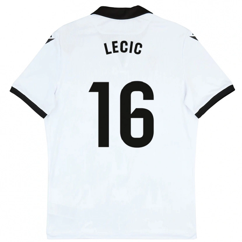 Danxen Homem Camisola Luka Lecic #16 Branco Preto Principal 2025/26 Camisa
