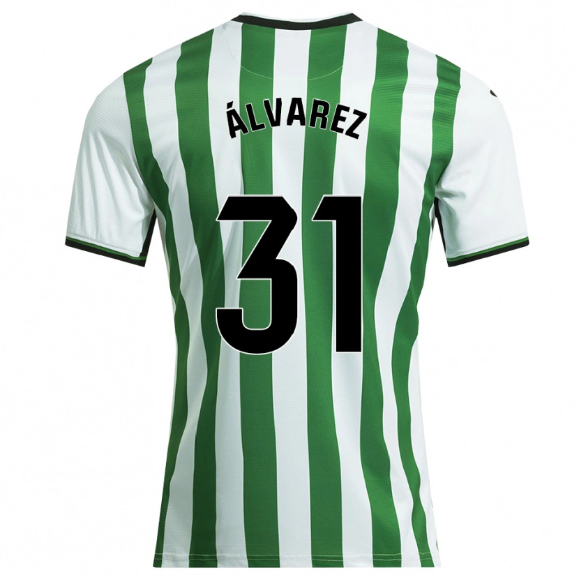 Danxen Homem Camisola Iker Álvarez #31 Branco Verde Principal 2025/26 Camisa
