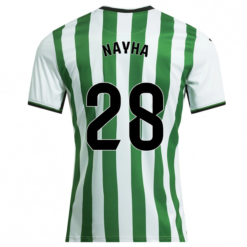 Danxen Homem Camisola Nayha Torrejón Moreno #28 Branco Verde Principal 2025/26 Camisa