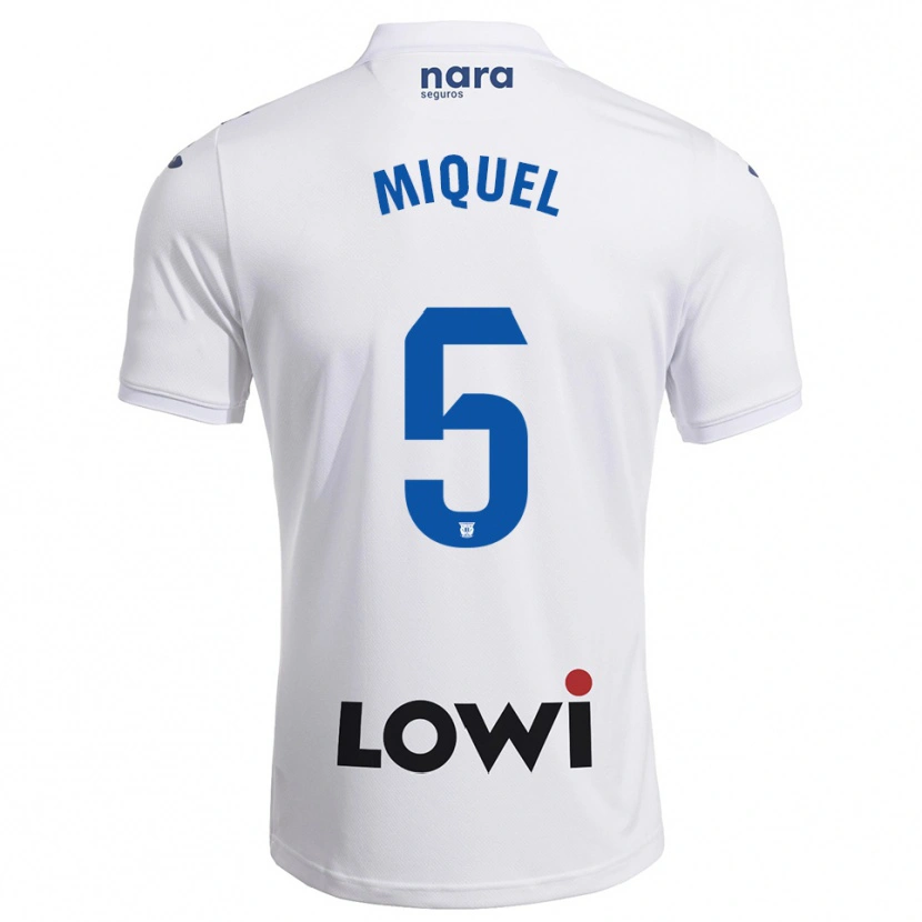 Danxen Homem Camisola Ignasi Miquel #5 Branco Marinho Principal 2025/26 Camisa