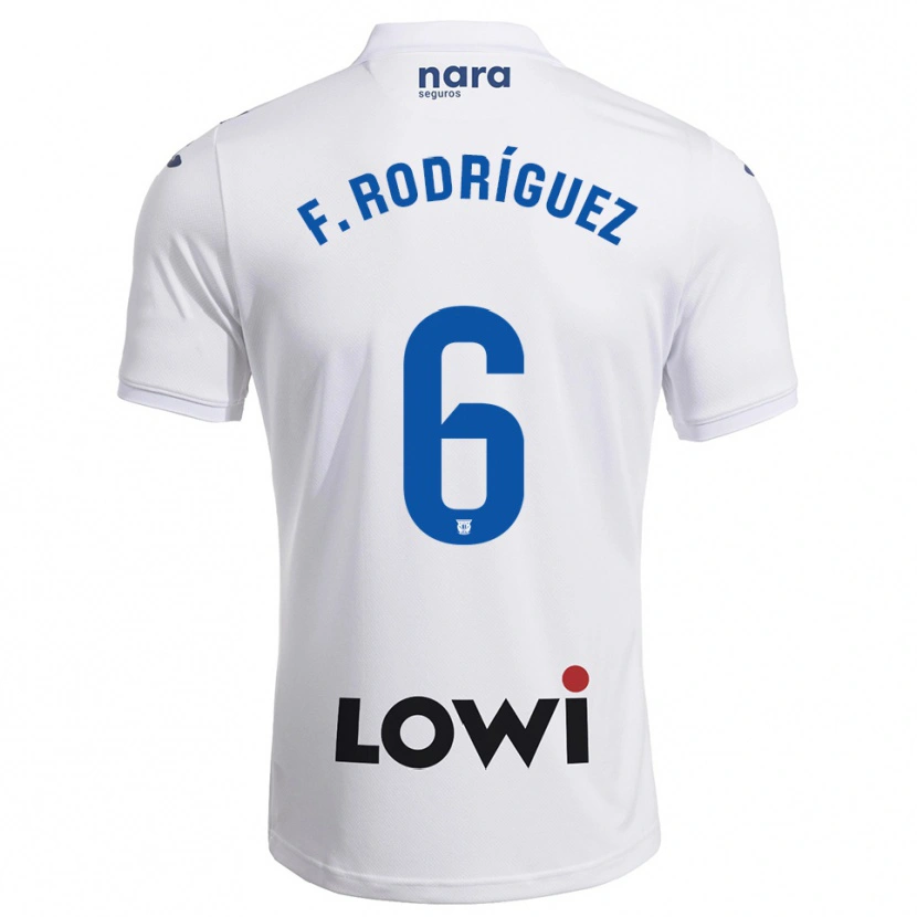 Danxen Homem Camisola Fer Rodríguez #6 Branco Marinho Principal 2025/26 Camisa