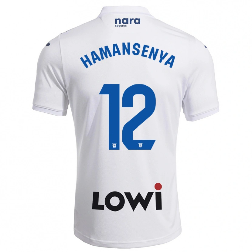 Danxen Homem Camisola David Hamansenya #12 Branco Marinho Principal 2025/26 Camisa