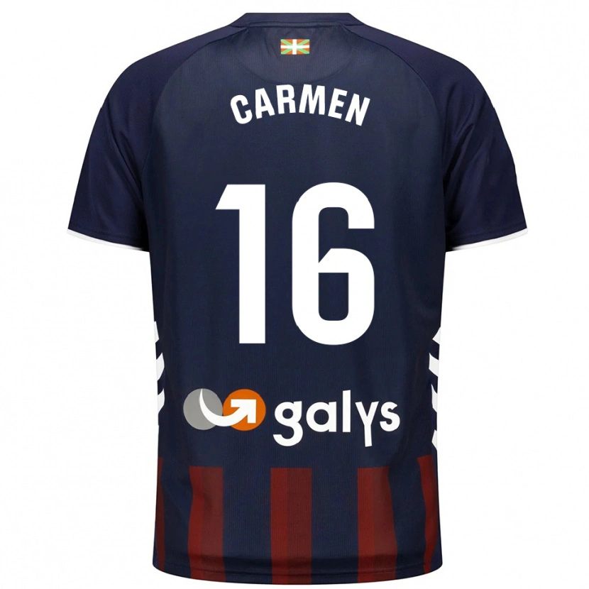 Danxen Homem Camisola Carmen Álvarez Sánchez #16 Azul Marinho Vermelho Principal 2025/26 Camisa