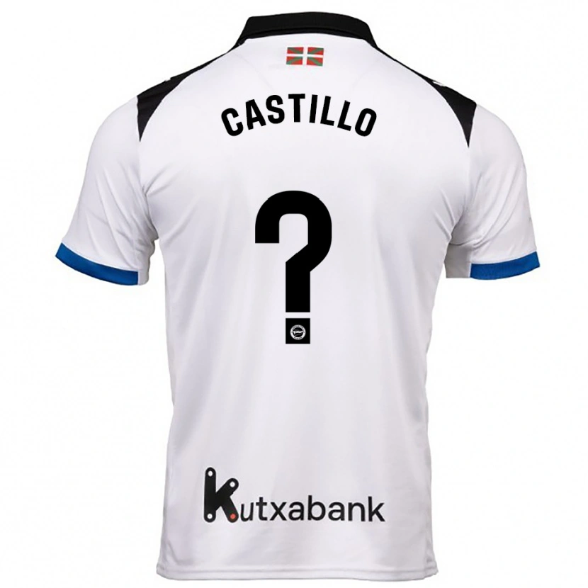 Danxen Homem Camisola Adrián Castillo #0 Branco Azul Alternativa 2025/26 Camisa