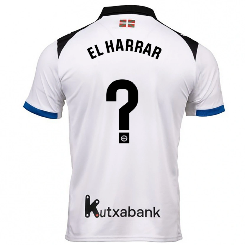 Danxen Homem Camisola Mohamed El Harrar #0 Branco Azul Alternativa 2025/26 Camisa