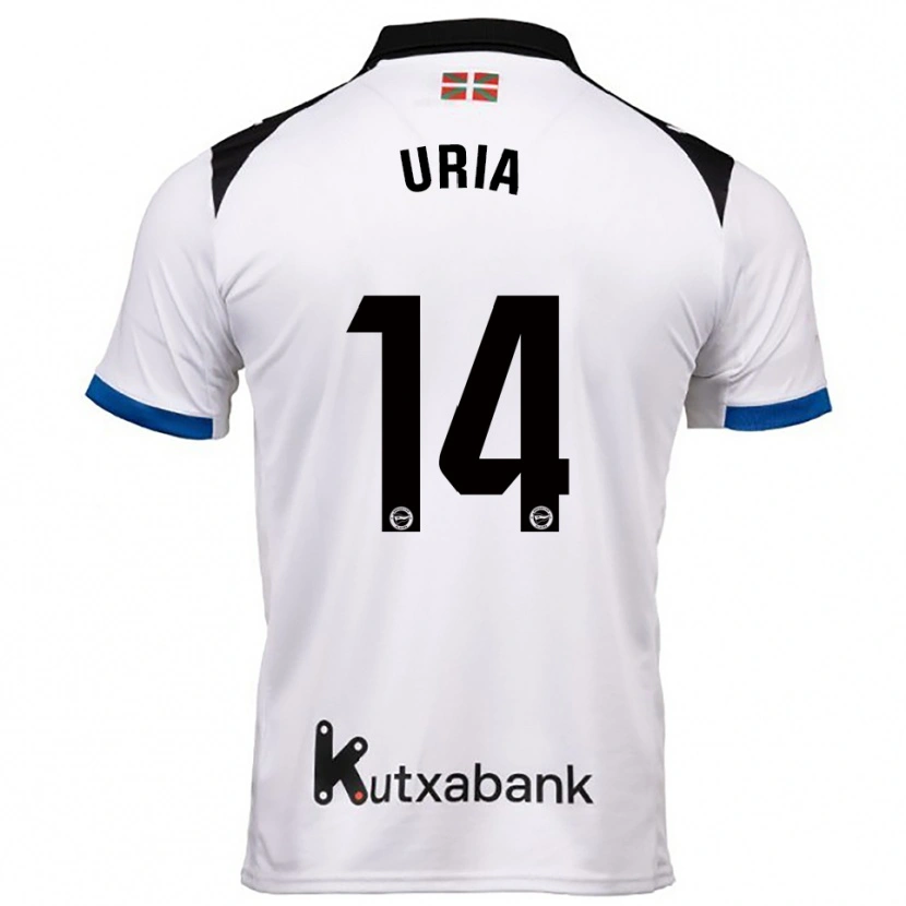 Danxen Homem Camisola Iker Uria #14 Branco Azul Alternativa 2025/26 Camisa