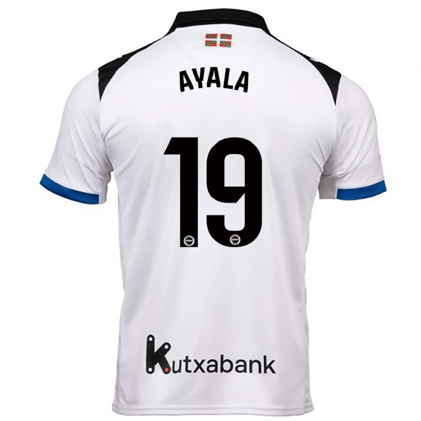 Danxen Homem Camisola Axel Ayala #19 Branco Azul Alternativa 2025/26 Camisa