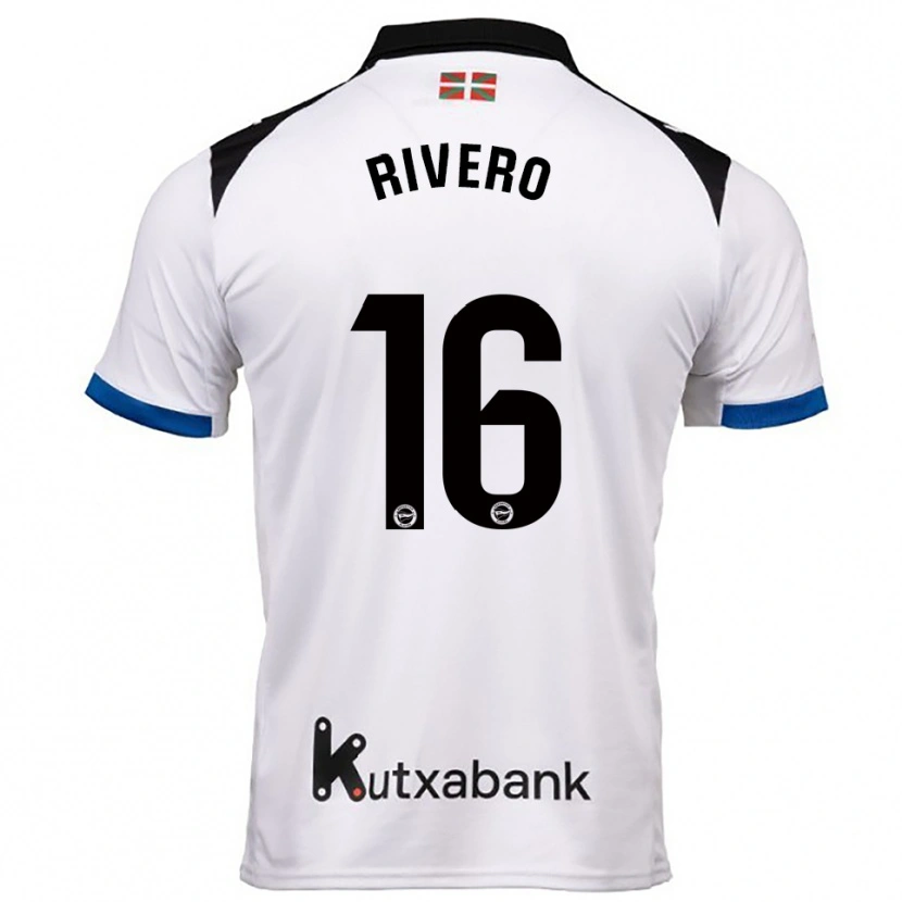 Danxen Homem Camisola Almudena Rivero #16 Branco Azul Alternativa 2025/26 Camisa