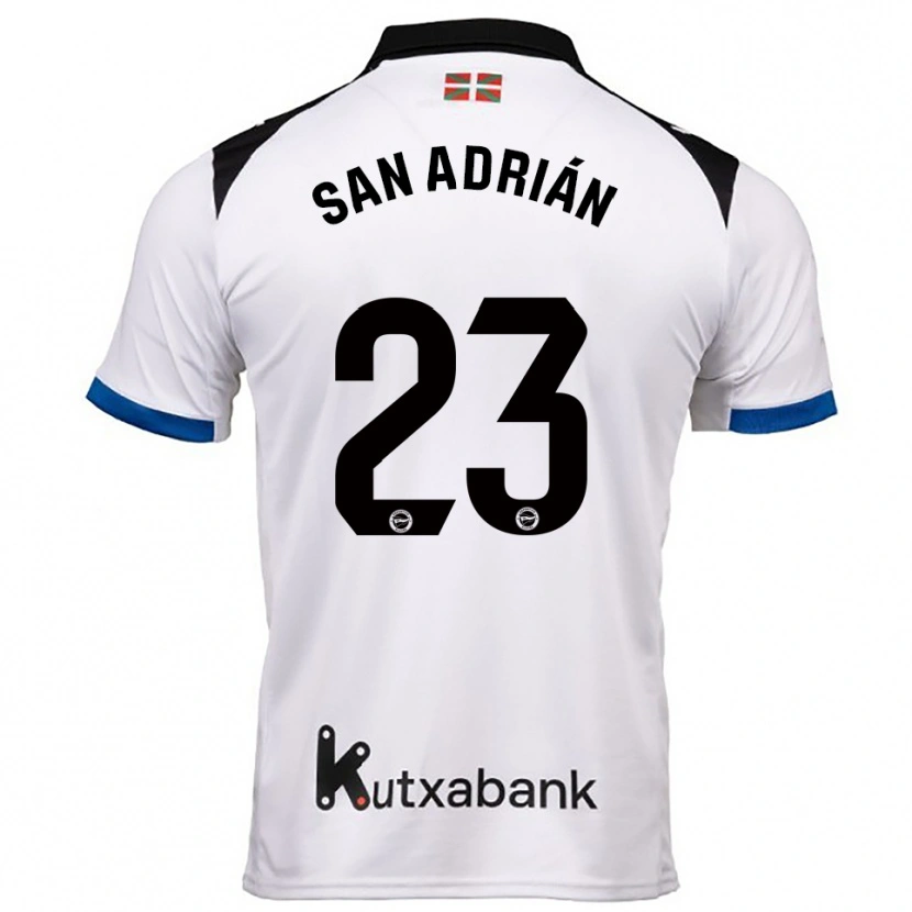 Danxen Homem Camisola Marta San Adrián #23 Branco Azul Alternativa 2025/26 Camisa