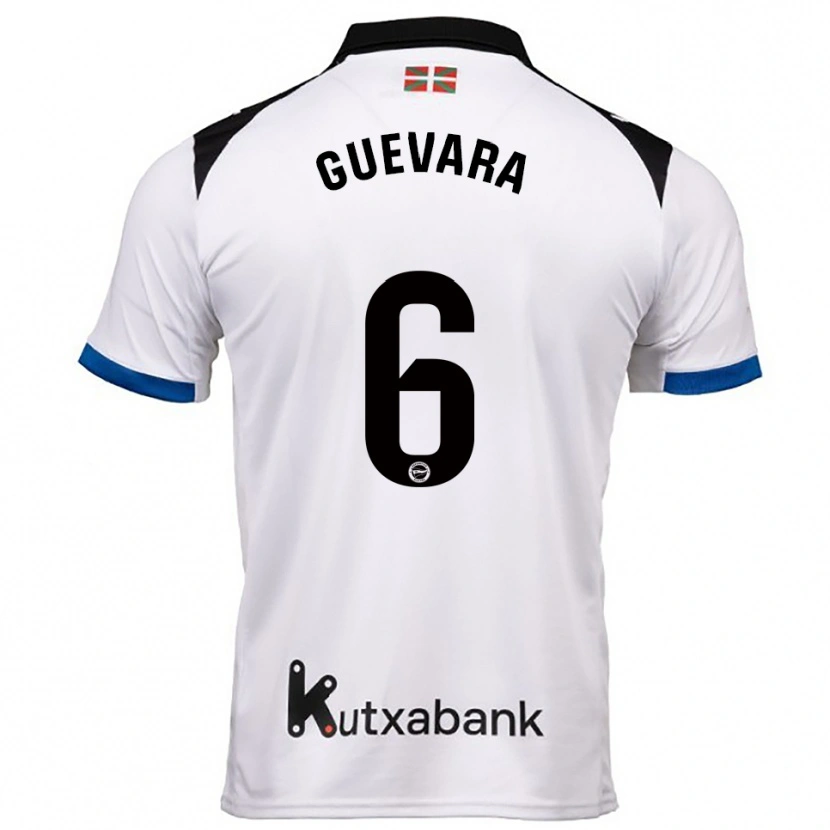 Danxen Homem Camisola Ander Guevara #6 Branco Azul Alternativa 2025/26 Camisa