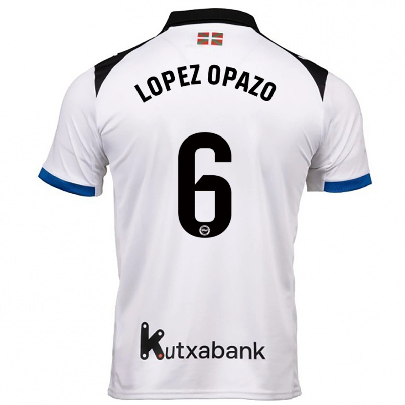 Danxen Homem Camisola Nayadet Zulema Lopez Opazo #6 Branco Azul Alternativa 2025/26 Camisa