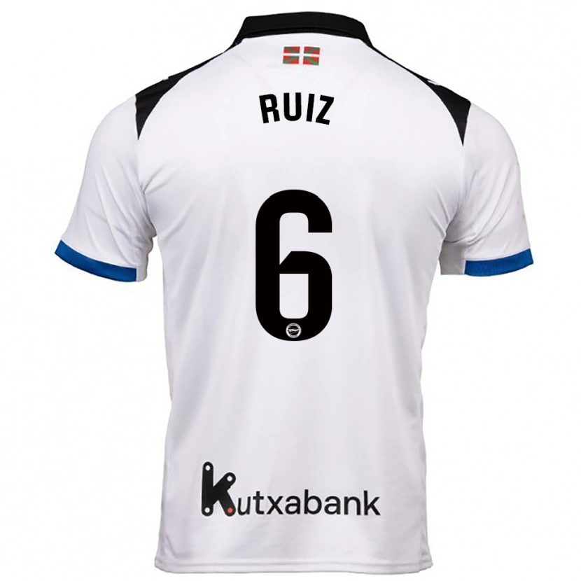 Danxen Homem Camisola Markel Ruiz #6 Branco Azul Alternativa 2025/26 Camisa