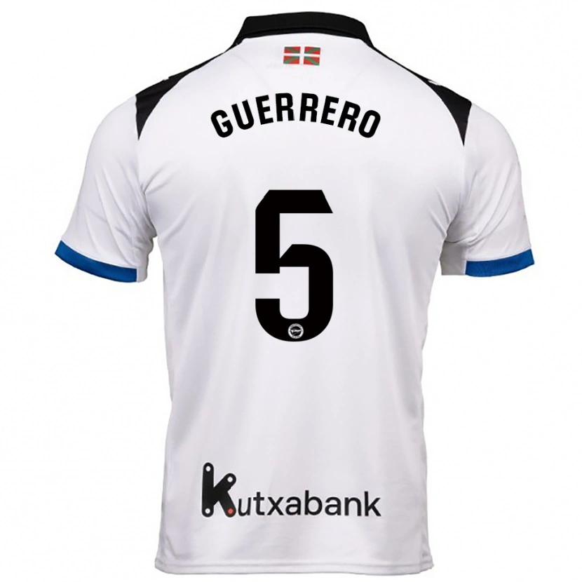 Danxen Homem Camisola Ángel Guerrero #5 Branco Azul Alternativa 2025/26 Camisa