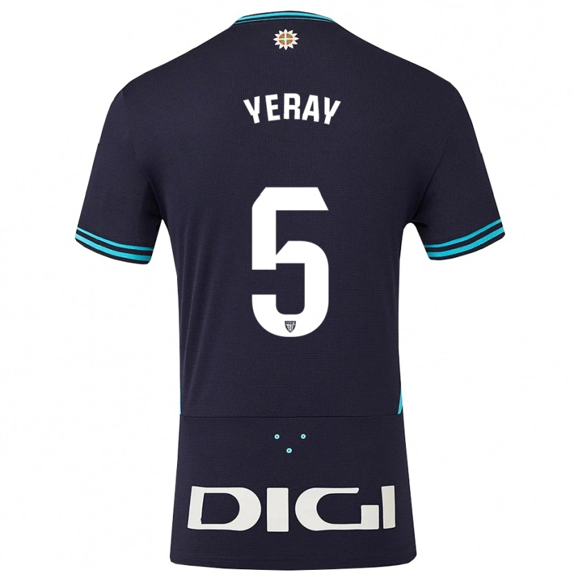 Danxen Homem Camisola Yeray Álvarez #5 Azul Marinho Azul Celeste Alternativa 2025/26 Camisa