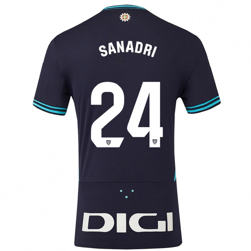 Danxen Homem Camisola Sanadri #24 Azul Marinho Azul Celeste Alternativa 2025/26 Camisa