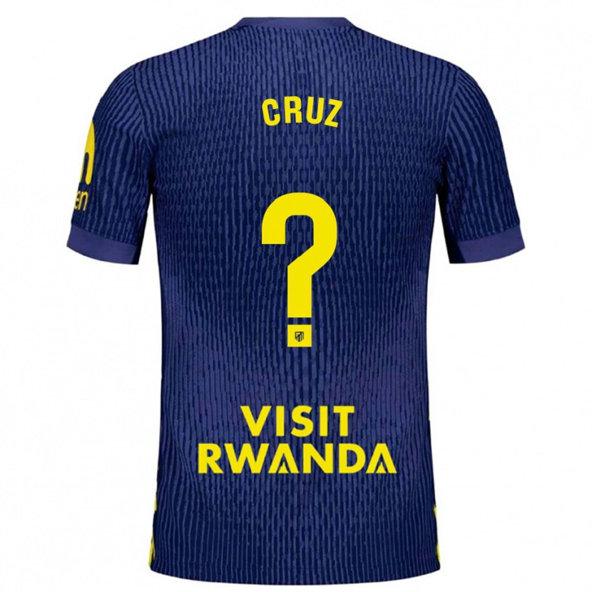 Danxen Homem Camisola Alberto Cruz #0 Azul Marinho Amarelo Alternativa 2025/26 Camisa