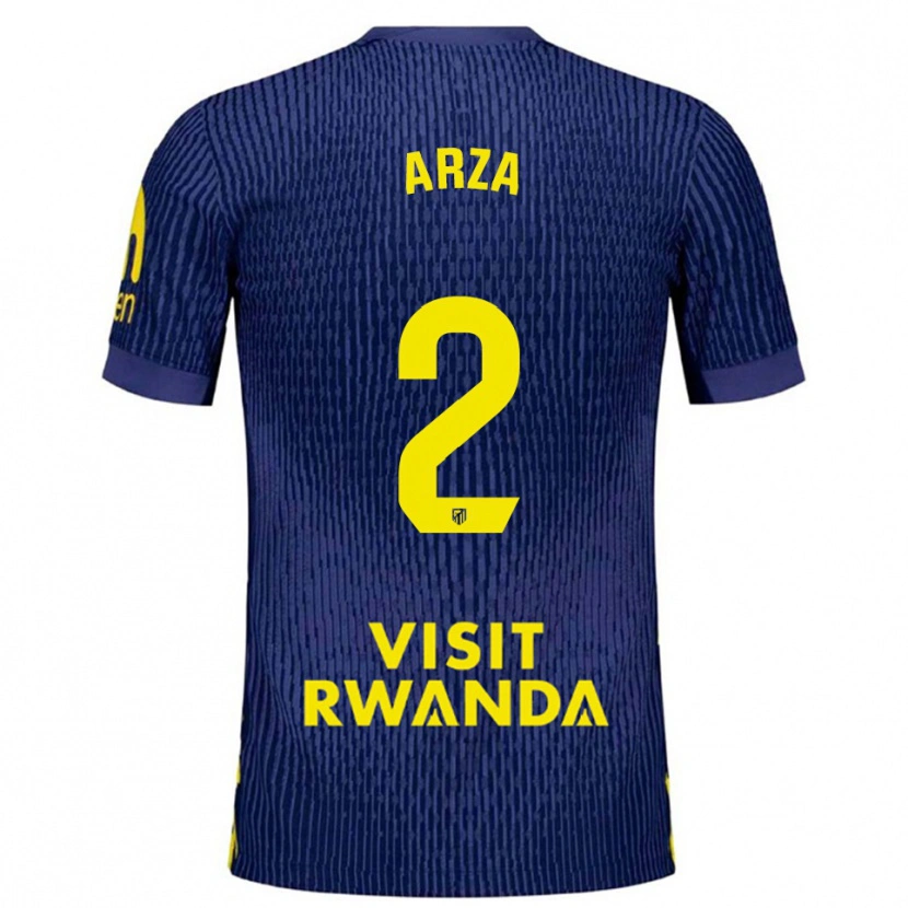 Danxen Homem Camisola David Arza #2 Azul Marinho Amarelo Alternativa 2025/26 Camisa