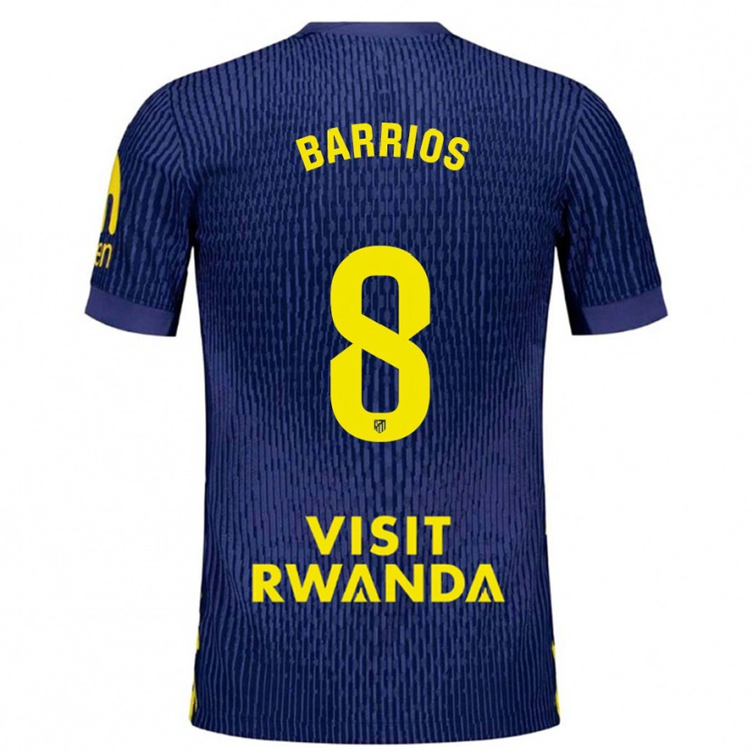 Danxen Homem Camisola Pablo Barrios #8 Azul Marinho Amarelo Alternativa 2025/26 Camisa