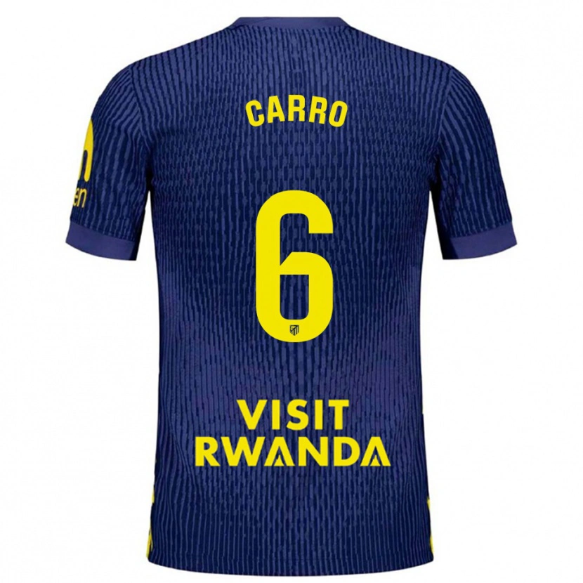 Danxen Homem Camisola Mikel Carro #6 Azul Marinho Amarelo Alternativa 2025/26 Camisa