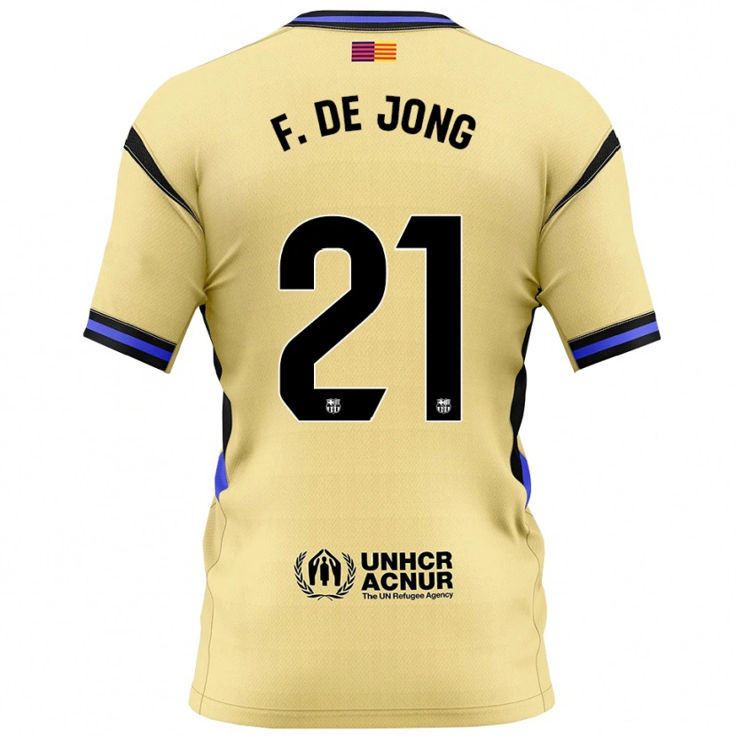 Danxen Homem Camisola Frenkie De Jong #21 Amarelo Preto Alternativa 2025/26 Camisa