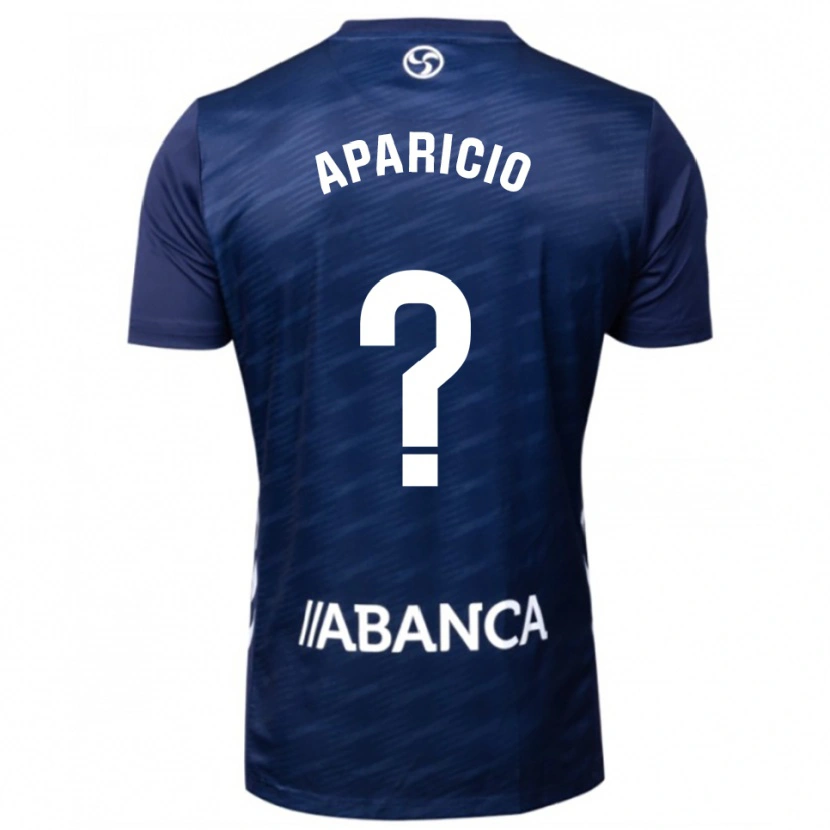 Danxen Homem Camisola Pablo Aparicio #0 Azul Marinho Branco Alternativa 2025/26 Camisa