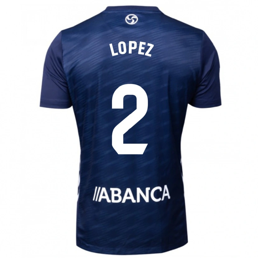 Danxen Homem Camisola Iván López #2 Azul Marinho Branco Alternativa 2025/26 Camisa