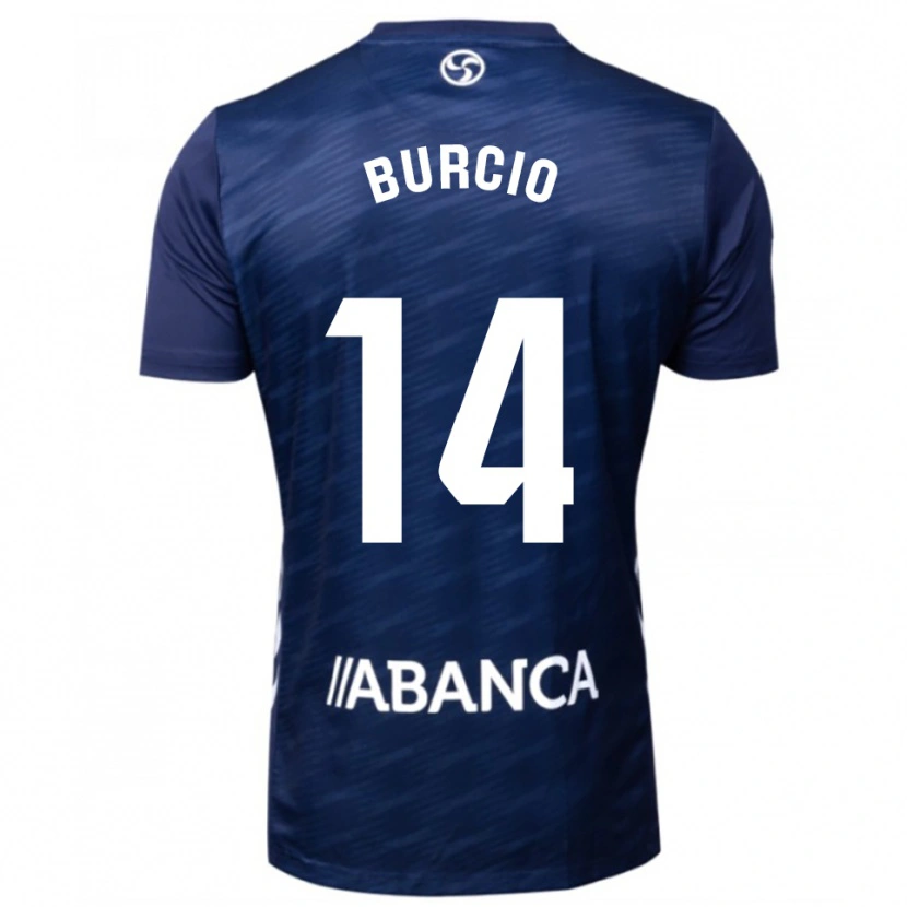 Danxen Homem Camisola Hugo Burcio #14 Azul Marinho Branco Alternativa 2025/26 Camisa