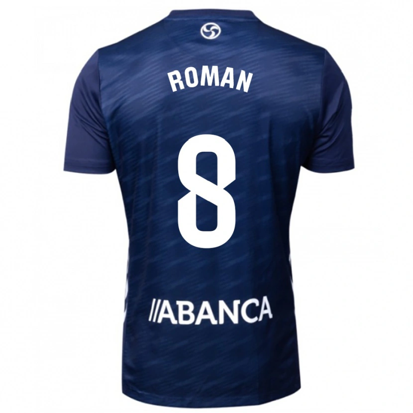 Danxen Homem Camisola Miguel Román #8 Azul Marinho Branco Alternativa 2025/26 Camisa