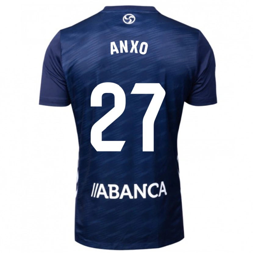 Danxen Homem Camisola Anxo Rodríguez #27 Azul Marinho Branco Alternativa 2025/26 Camisa