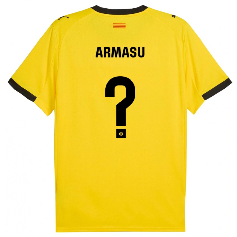 Danxen Homem Camisola Daniel Armașu #0 Amarelo Preto Alternativa 2025/26 Camisa