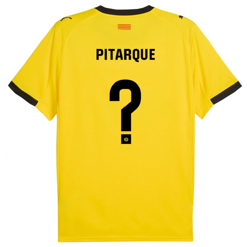 Danxen Homem Camisola Víctor Pitarque #0 Amarelo Preto Alternativa 2025/26 Camisa