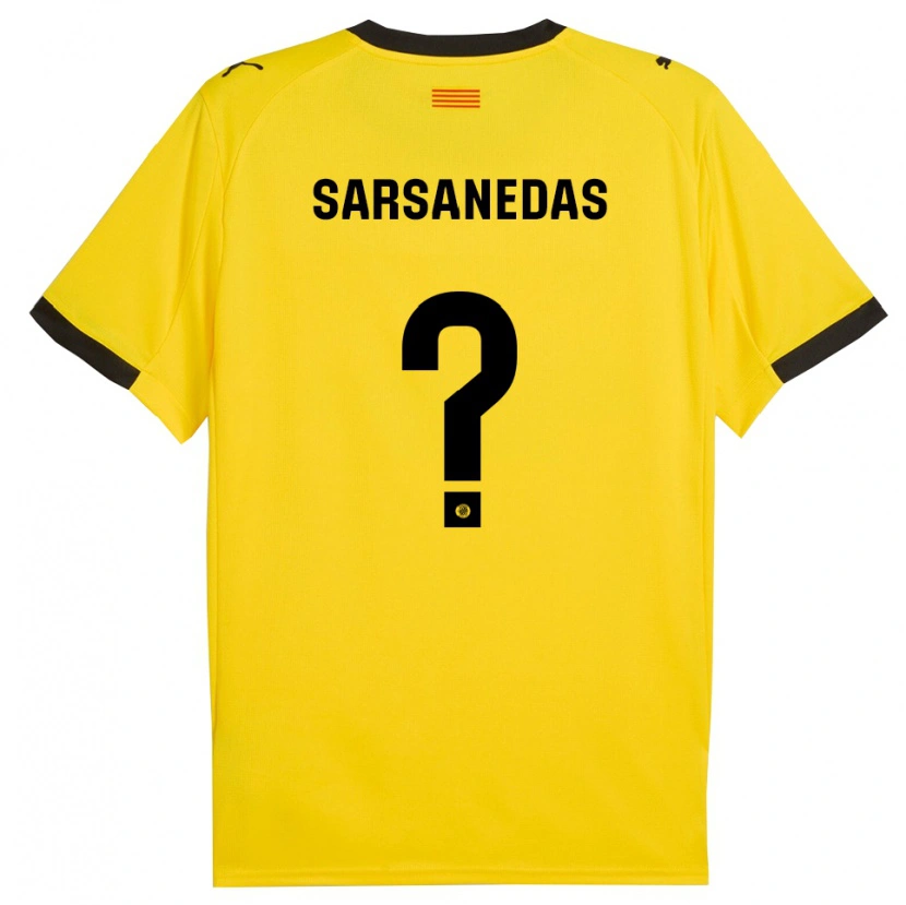 Danxen Homem Camisola Joao Sarsanedas #0 Amarelo Preto Alternativa 2025/26 Camisa