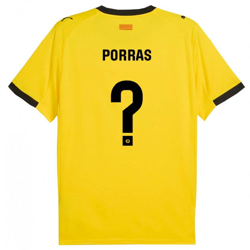 Danxen Homem Camisola Hugo Porras #0 Amarelo Preto Alternativa 2025/26 Camisa