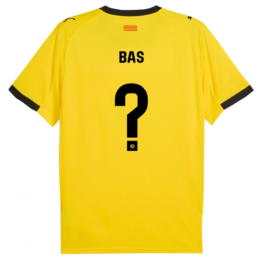 Danxen Homem Camisola Jordi Bas #0 Amarelo Preto Alternativa 2025/26 Camisa