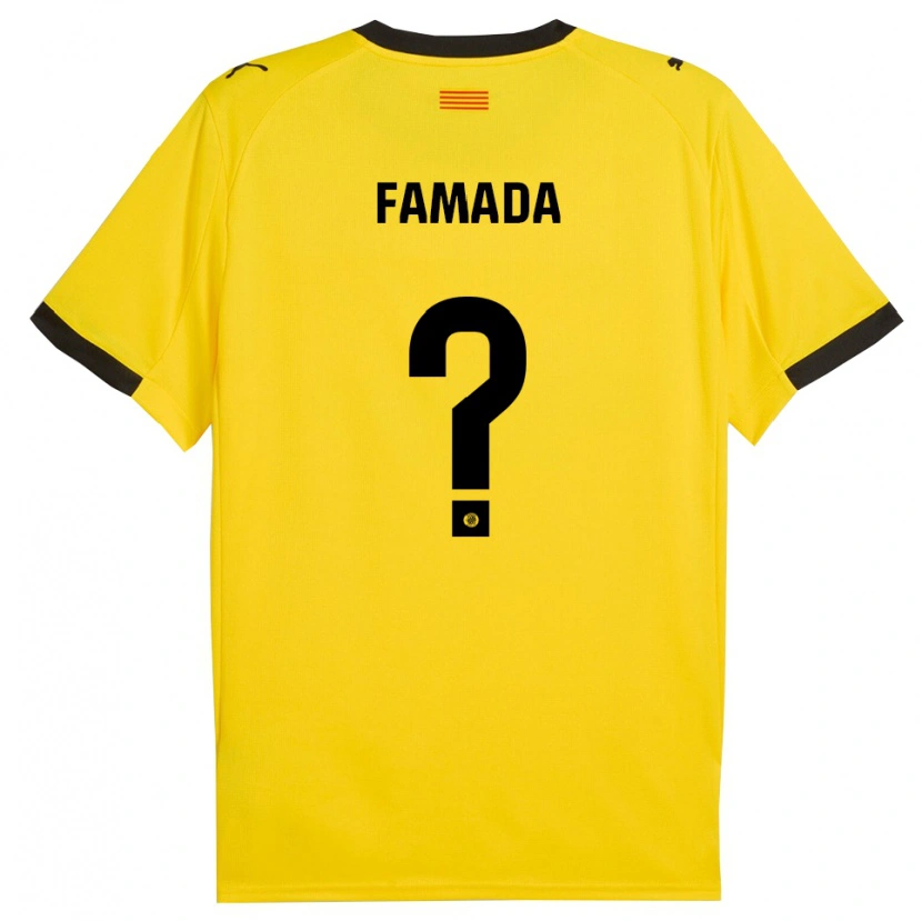 Danxen Homem Camisola Álex Famada #0 Amarelo Preto Alternativa 2025/26 Camisa