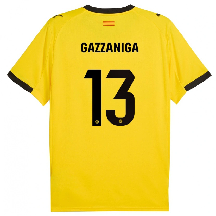 Danxen Homem Camisola Paulo Gazzaniga #13 Amarelo Preto Alternativa 2025/26 Camisa